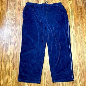 Nautica Mens Fleece Pajama Sleepwear Pants XL Navy Blue Pull On Drawstring Waist